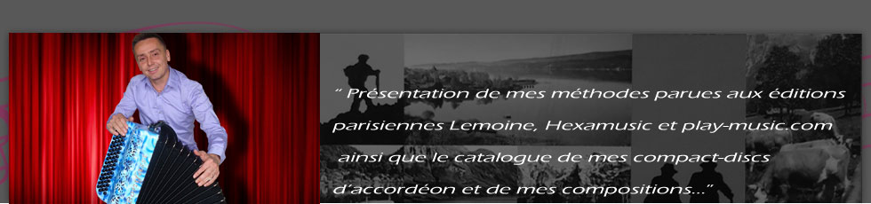 vous trouverez au gré de ce site une description de mes formations musicales, orchestres, la présentation de mes écoles de musique, méthodes, compact-discs, des mp3, vidéos, une galerie photos, et pour de plus amples information, un devis, une commande, rendez-vous dans la rubrique Contact